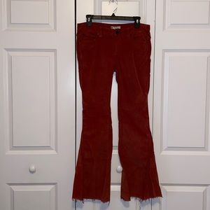 Free People Orange Corduroy Flare Pants